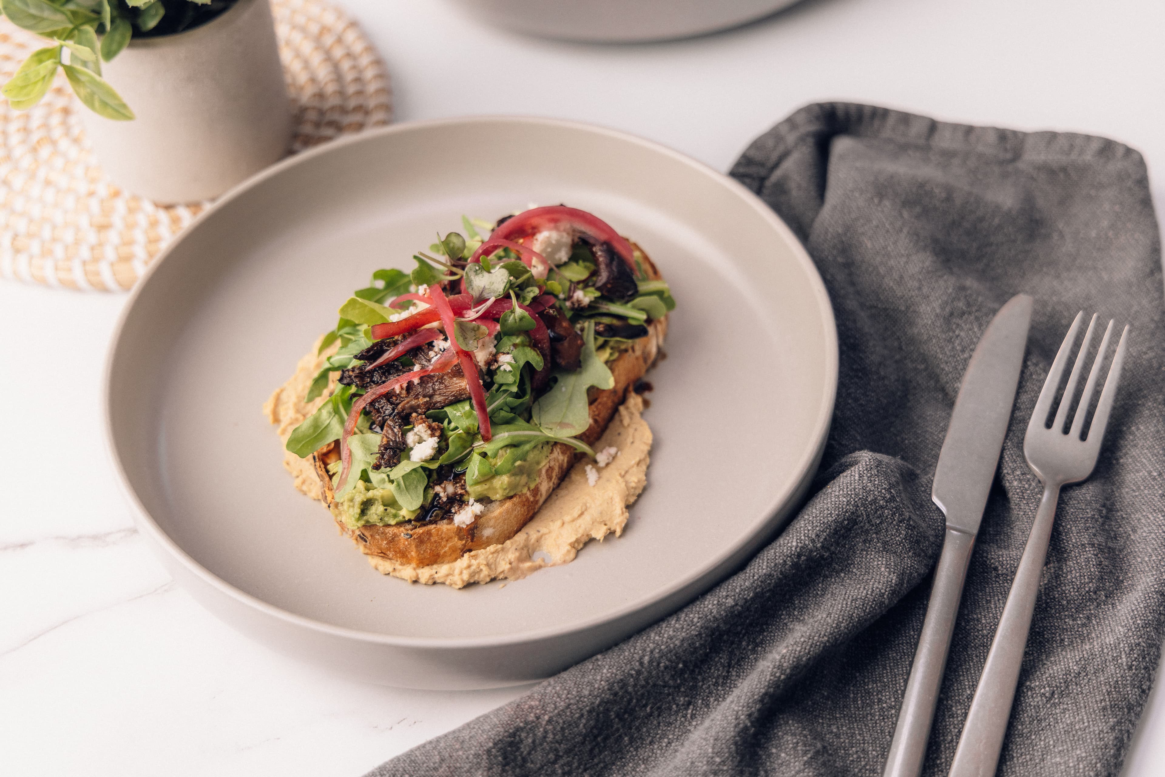 Smashed Rocket Toast Image