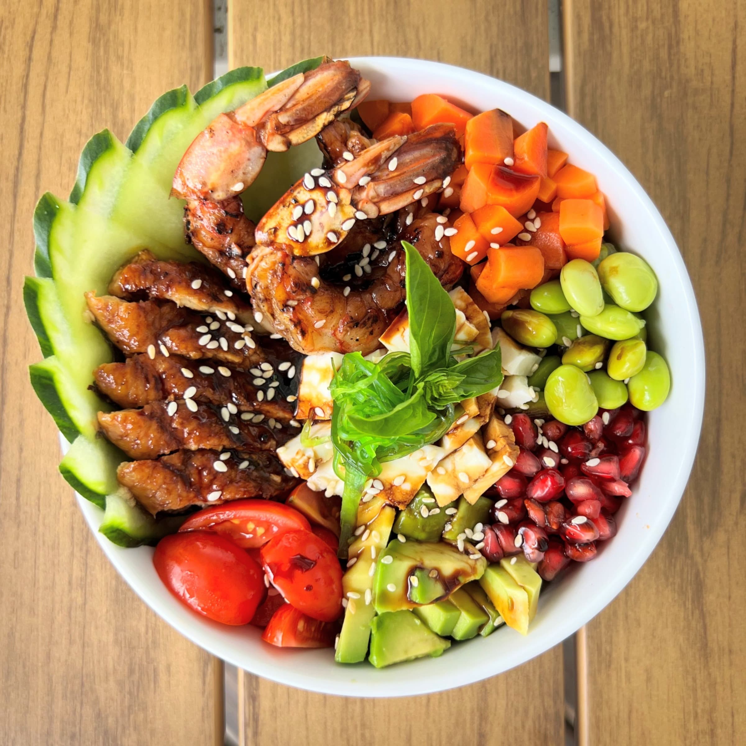 Tuna, Salmon & Shrimp Poke Bowl Image